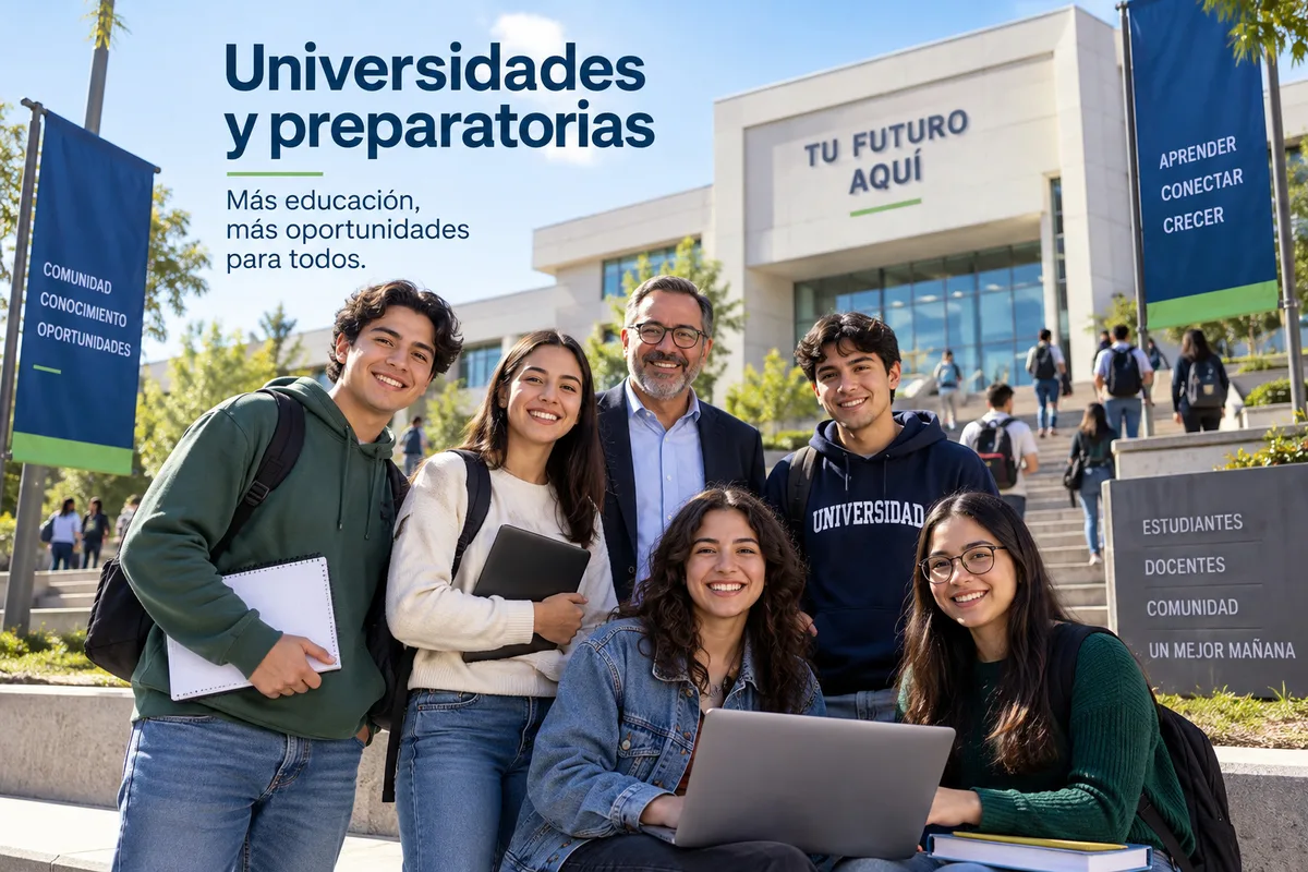 Universidades, preparatorias, docentes y estudiantes
